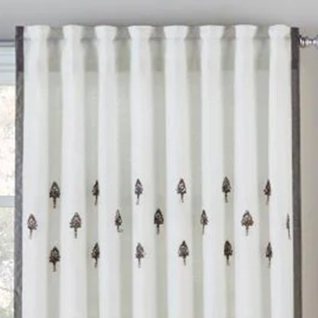 Jeweled Ivory Linen Panel