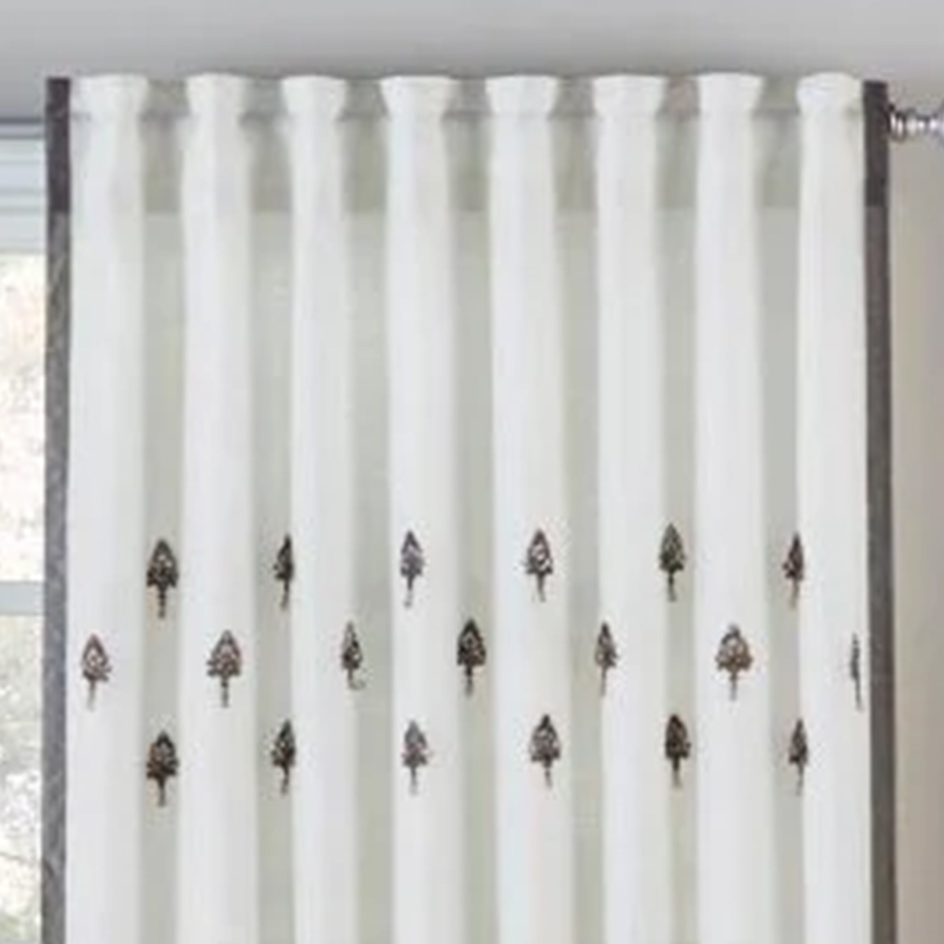 Jeweled Ivory Linen Panel