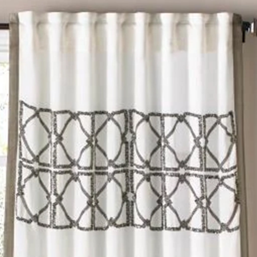 Ory White Colored Cotton Linen Panel