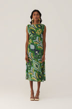 Empire Ikat Asymmetric Bias Dress