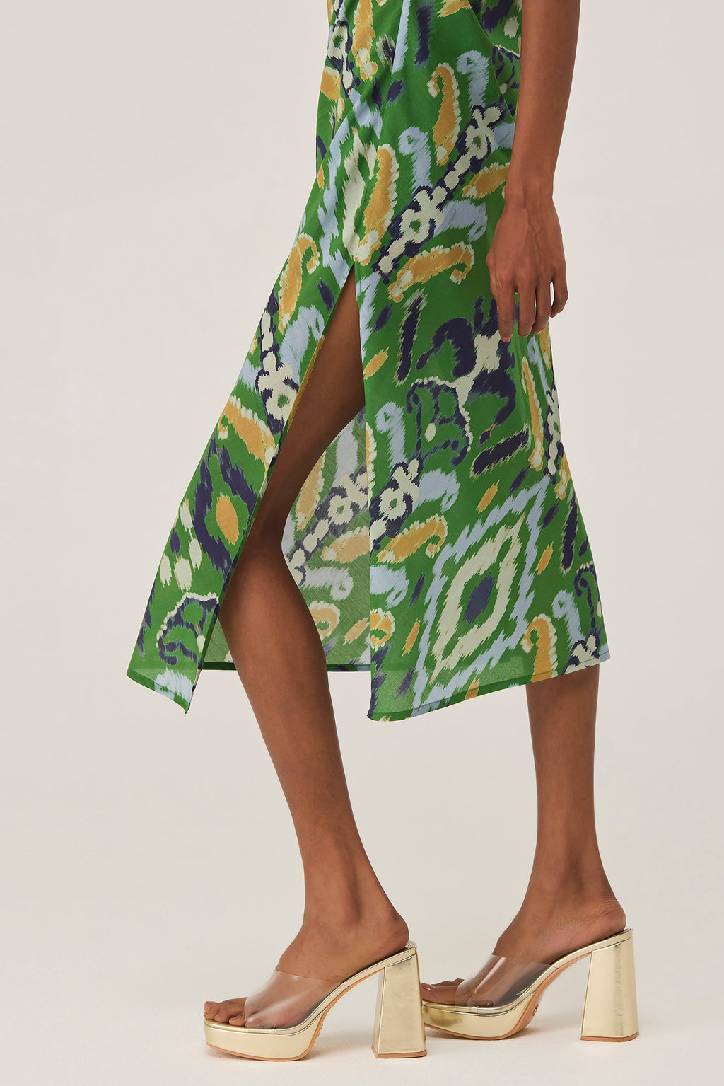 Empire Ikat Asymmetric Bias Dress