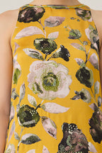 Golden Flora Embroidered Dress