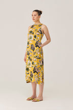 Golden Flora Embroidered Dress