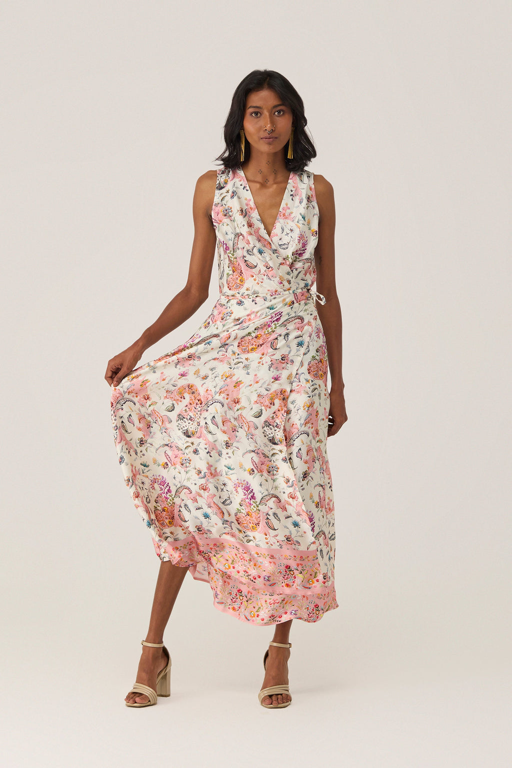 Pink Paisley Parisian Wrap Dress