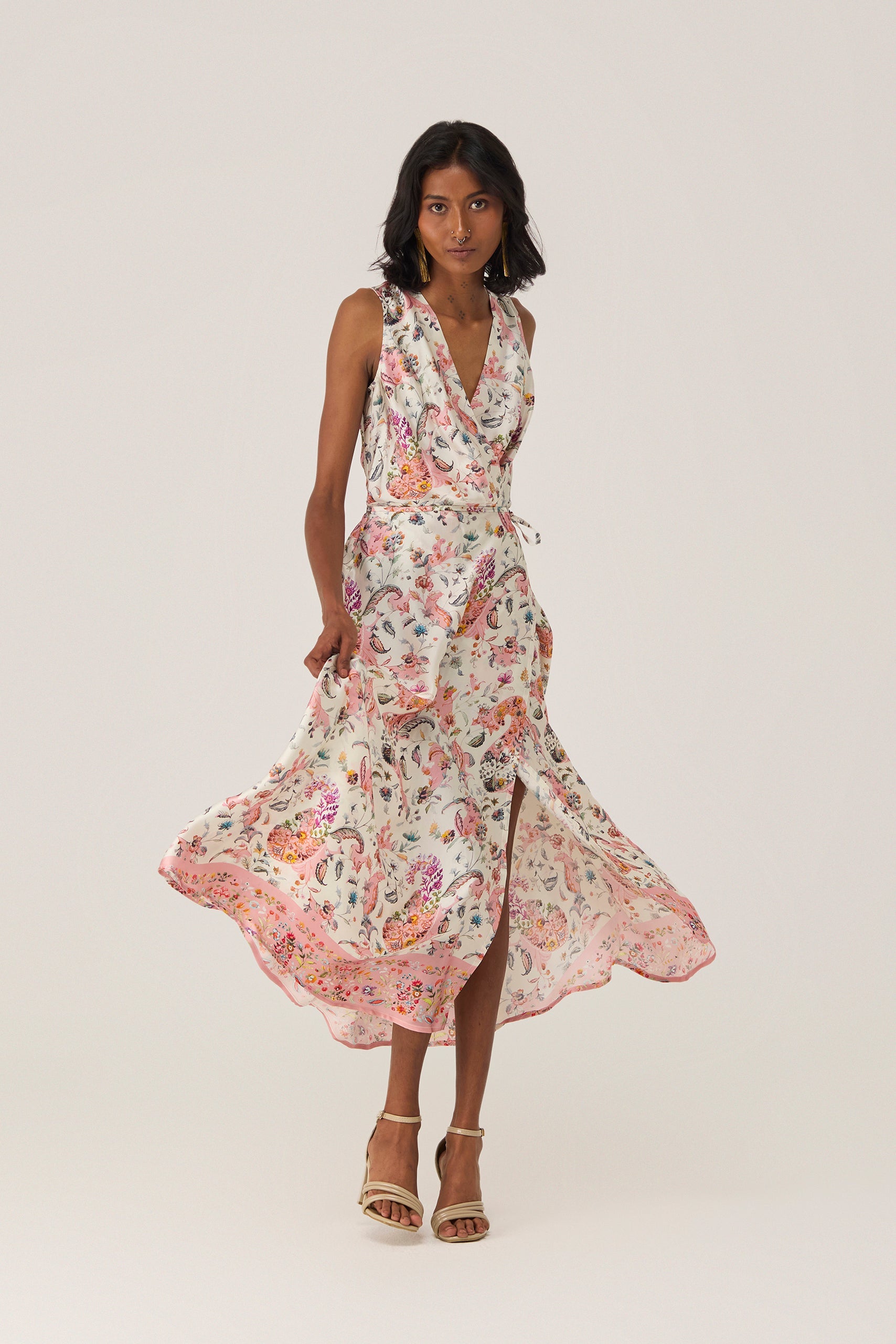 Pink Paisley Parisian Wrap Dress