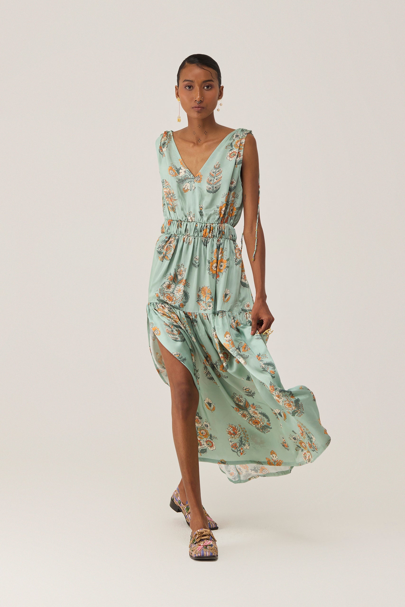 Botanical Block Maxi Dress