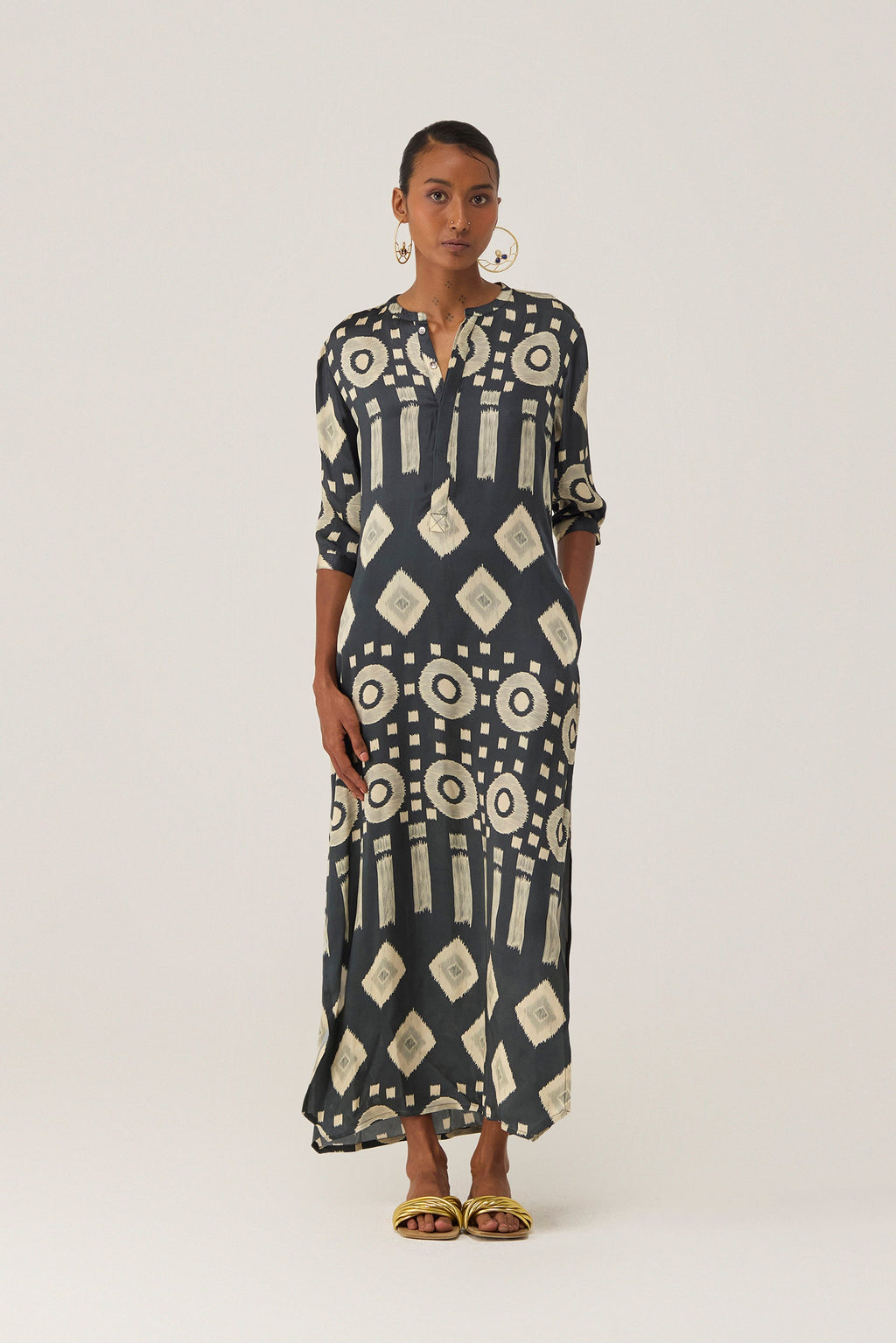 Eclipse Ikat Shirt Dress