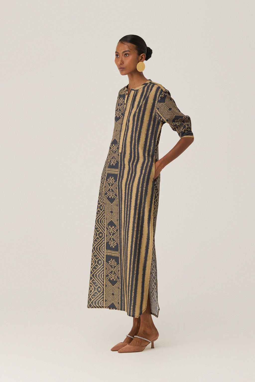 Linear Geometry Shirt Dress