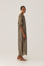 Linear Geometry Shirt Dress