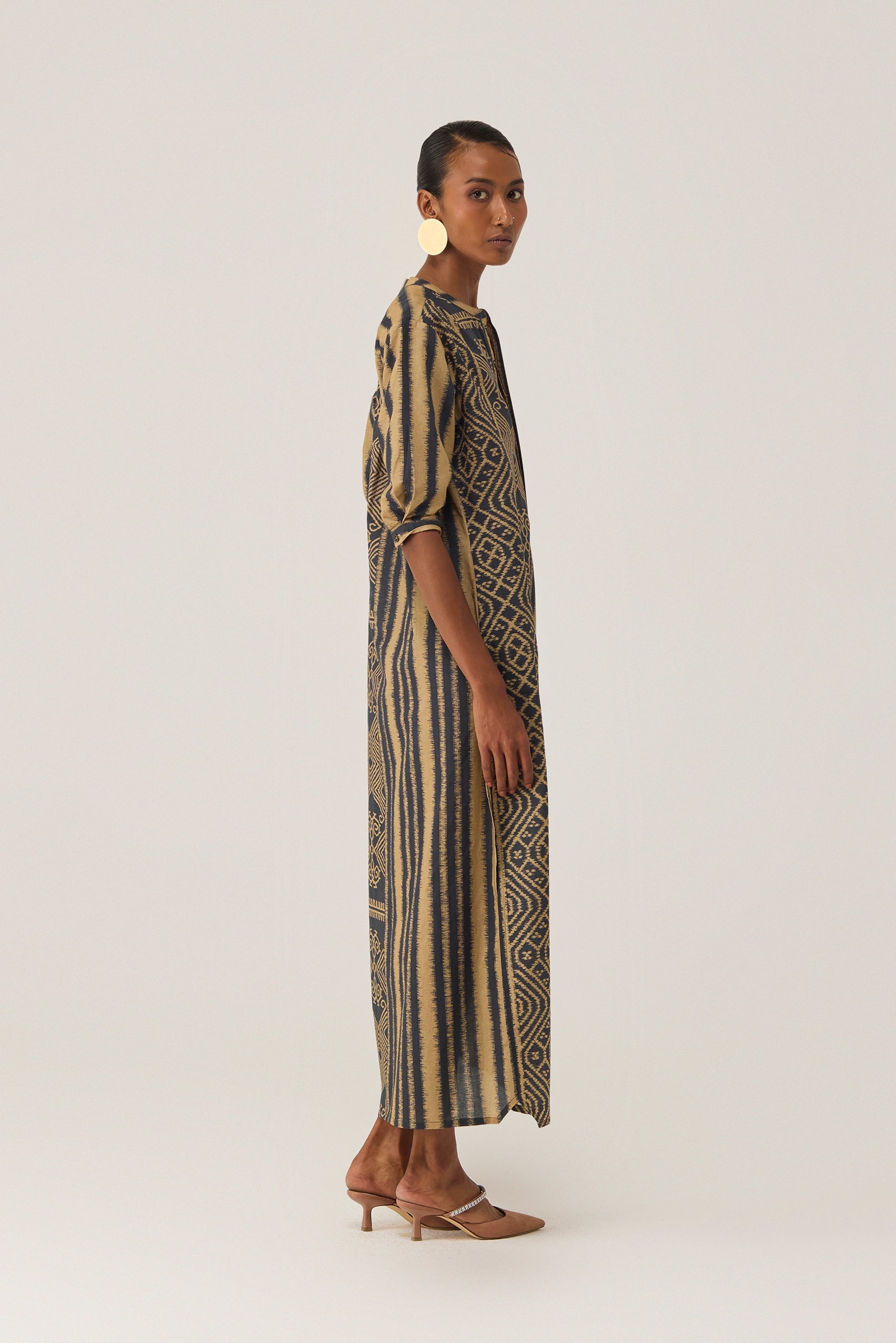 Linear Geometry Shirt Dress
