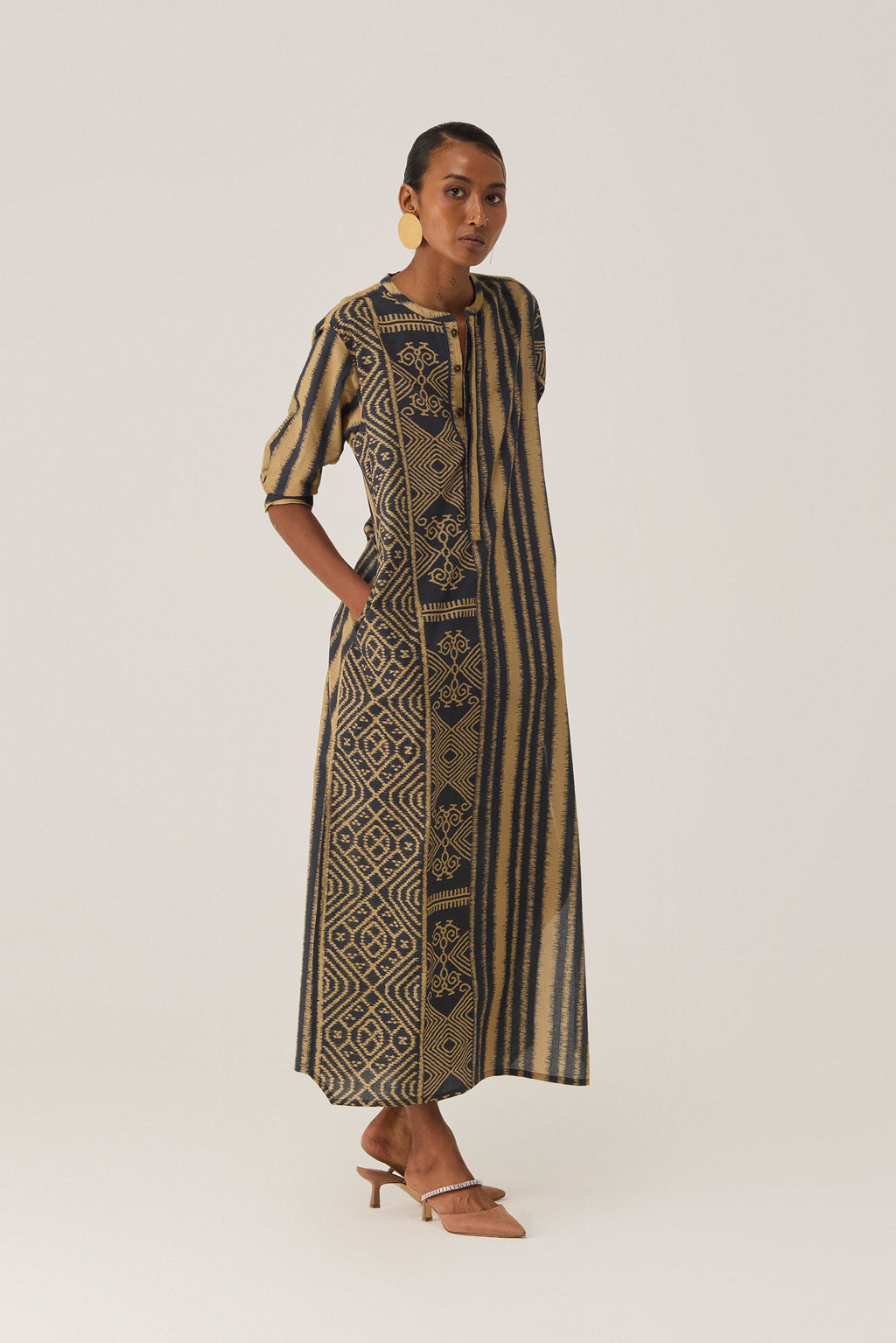 Linear Geometry Shirt Dress