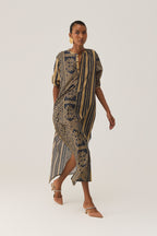 Linear Geometry Shirt Dress