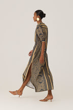 Linear Geometry Shirt Dress
