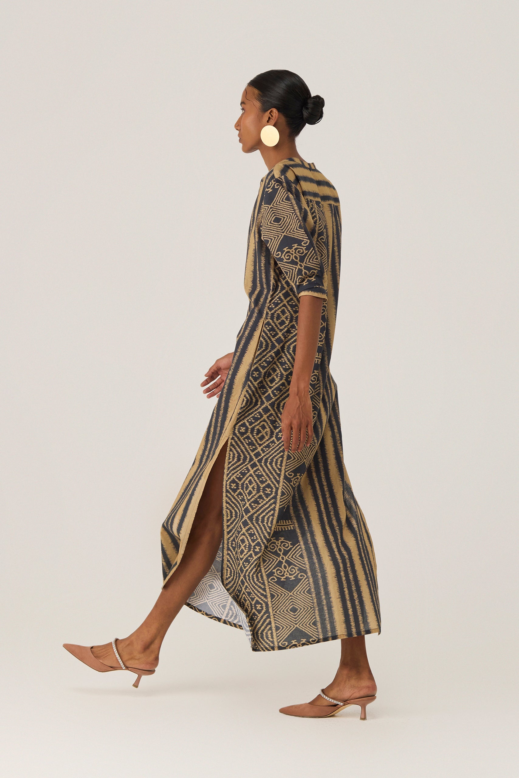 Linear Geometry Shirt Dress