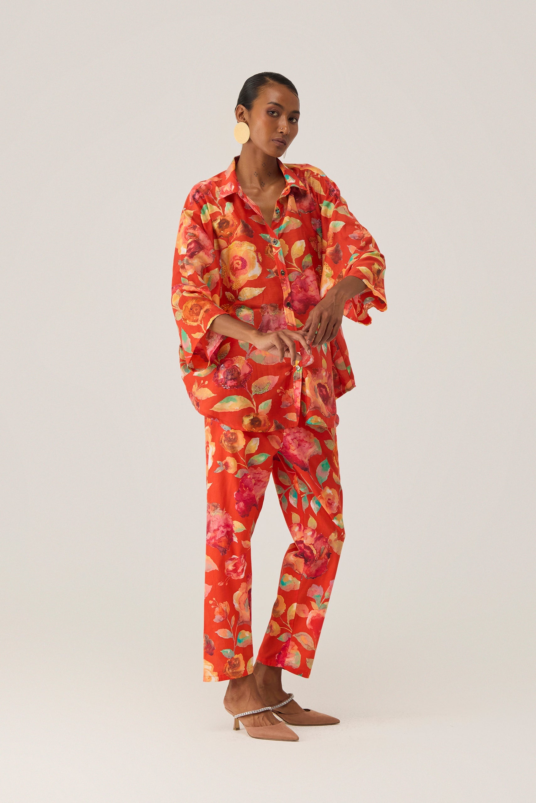Watercolour Bloom Embroidered Shirt