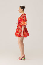 Watercolour Bloom Mini Wrap Dress