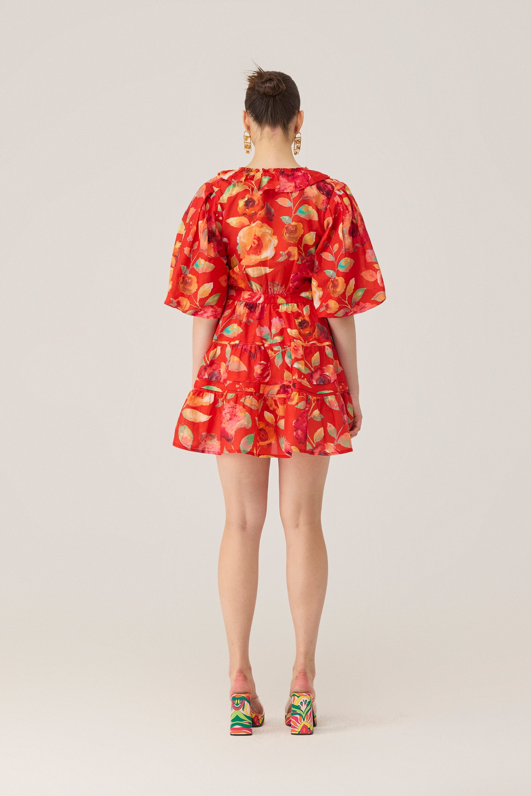 Watercolour Bloom Mini Wrap Dress