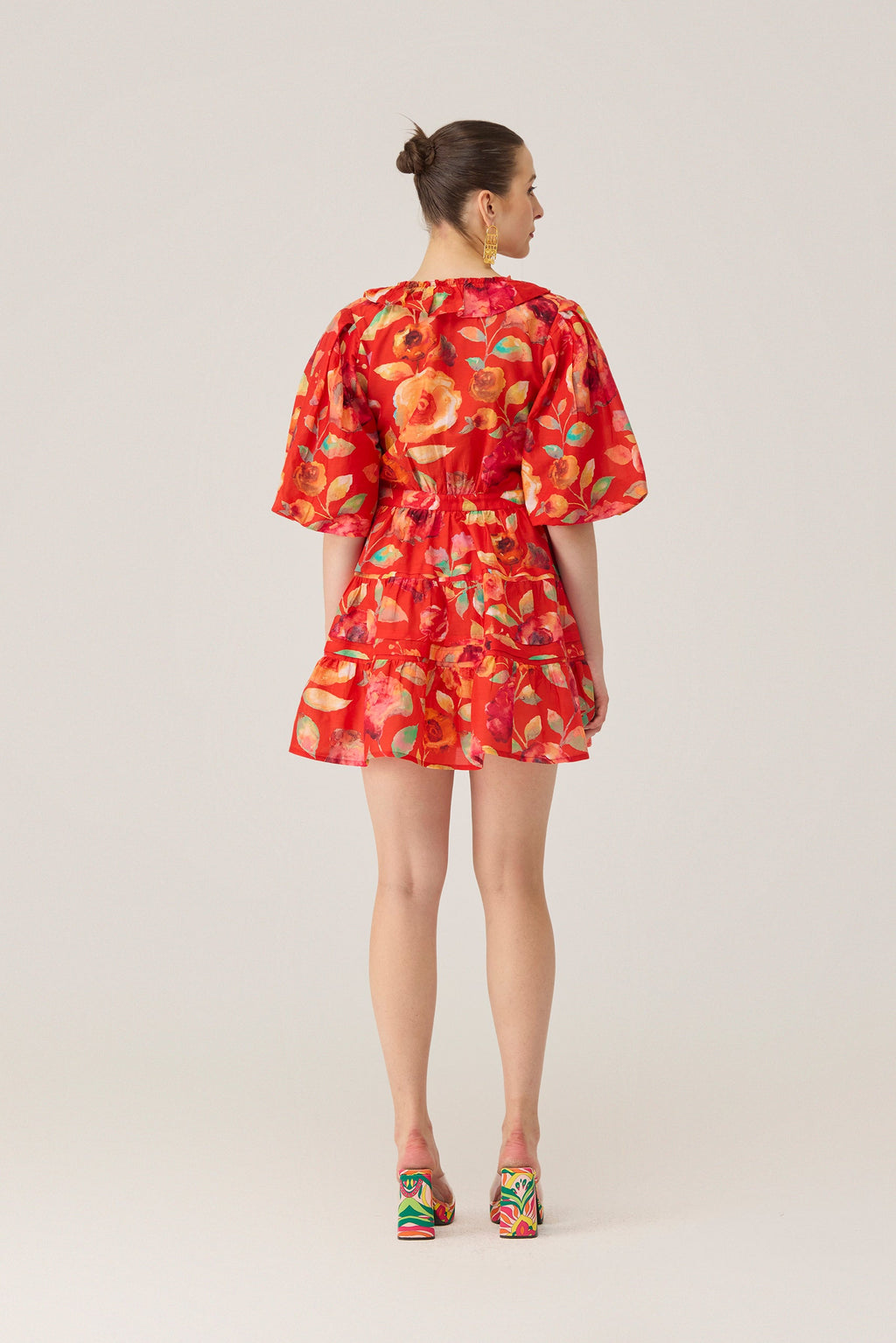 Watercolour Bloom Mini Wrap Dress