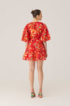 Watercolour Bloom Mini Wrap Dress