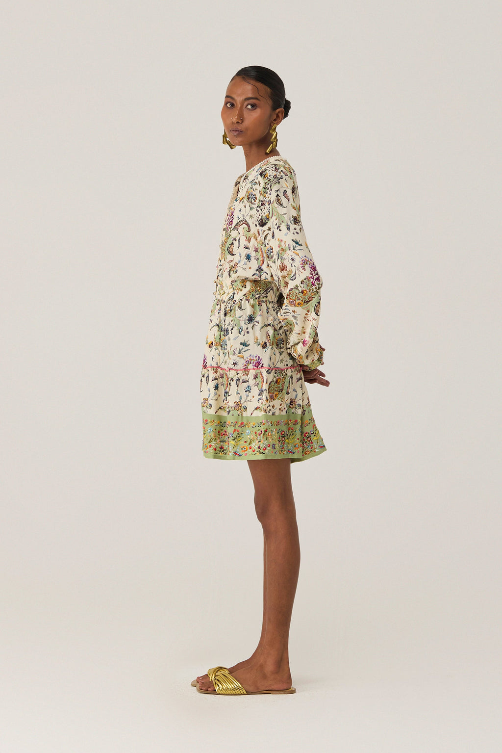 Paisley Parisian Embroidered Dress with Lace