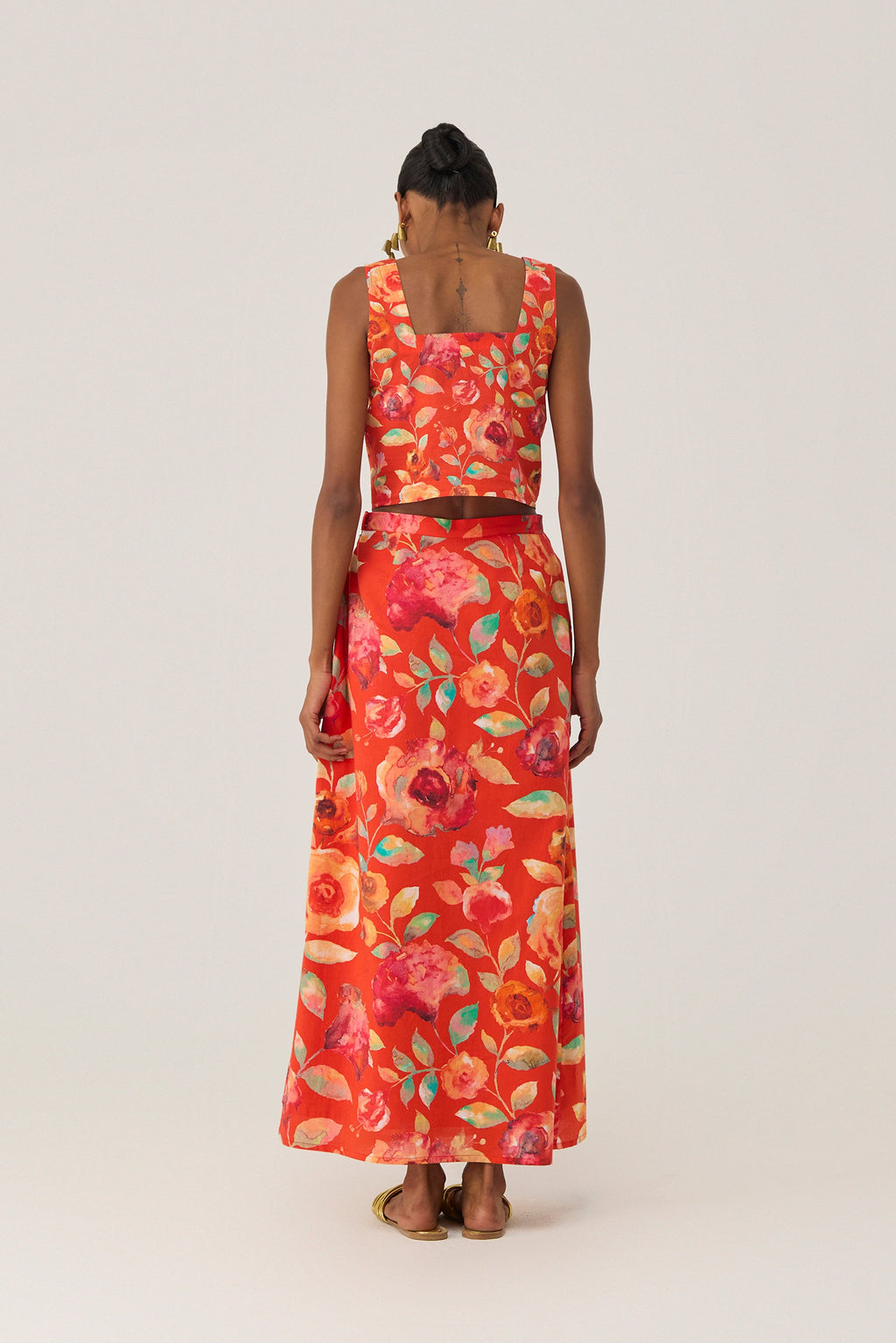 Watercolour Bloom Embroidered Crop Top