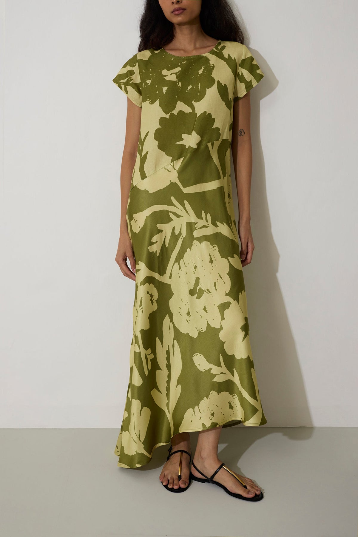 Marigold Two-Tone Dress - Olive