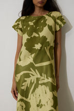 Marigold Two-Tone Dress - Olive