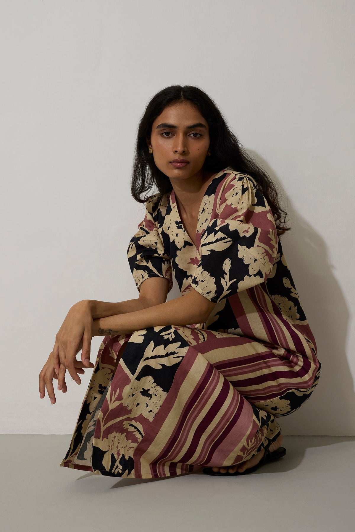 Stripe Marigold Dress - Pink