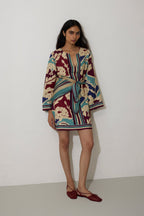 Marigold Stripe Shift Dress - Sky