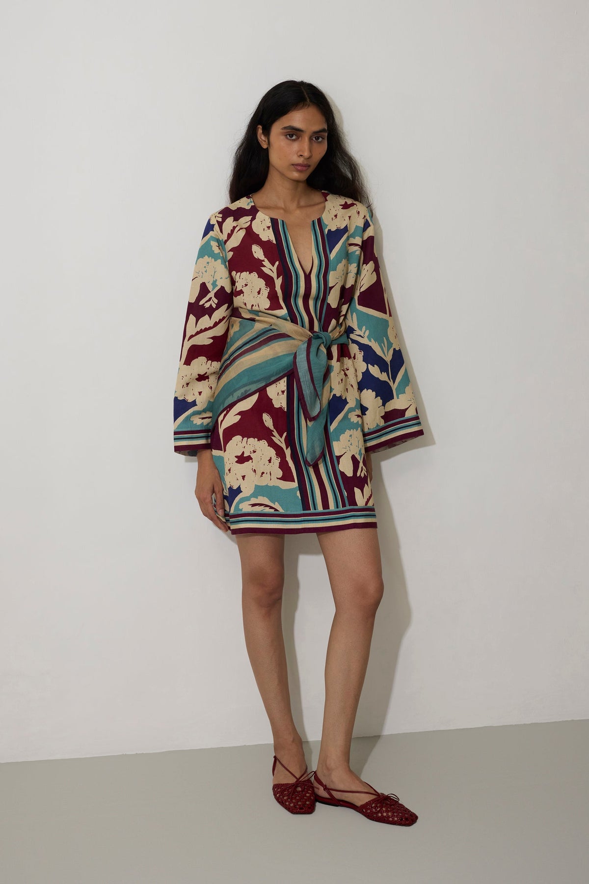 Marigold Stripe Shift Dress - Sky