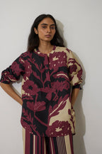 Stripe Marigold Top - Purple
