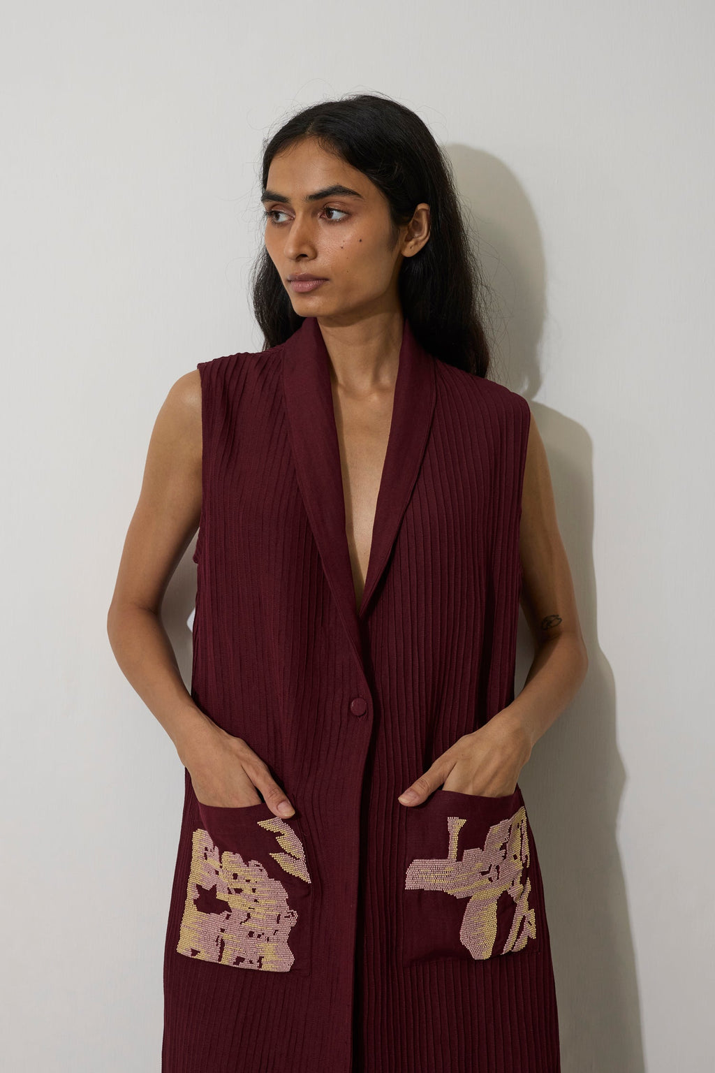 Pintuck Linen Duster Set