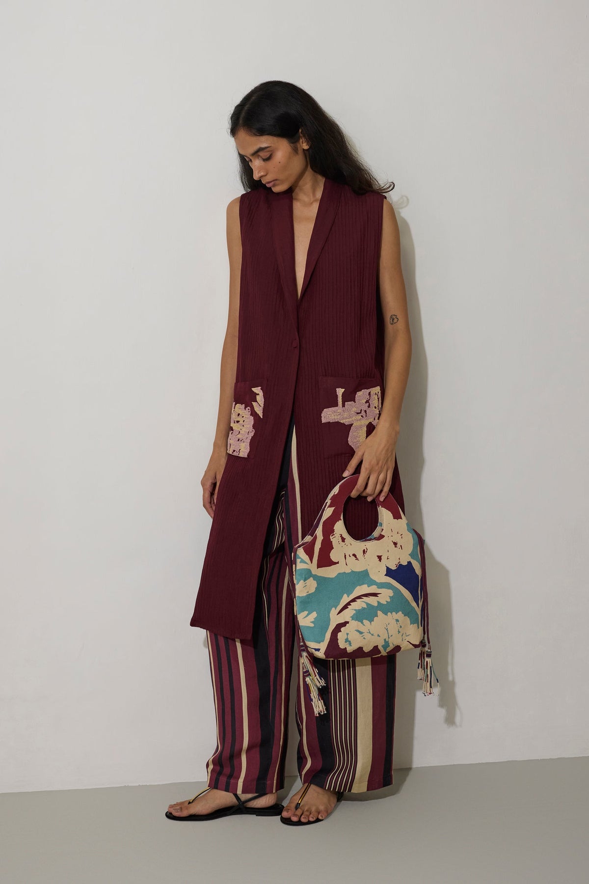 Pintuck Linen Duster Set