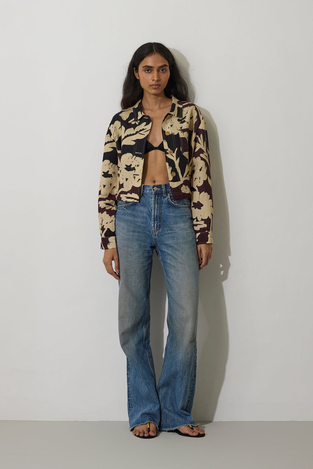 Marigold Crop Jacket - Charcoal