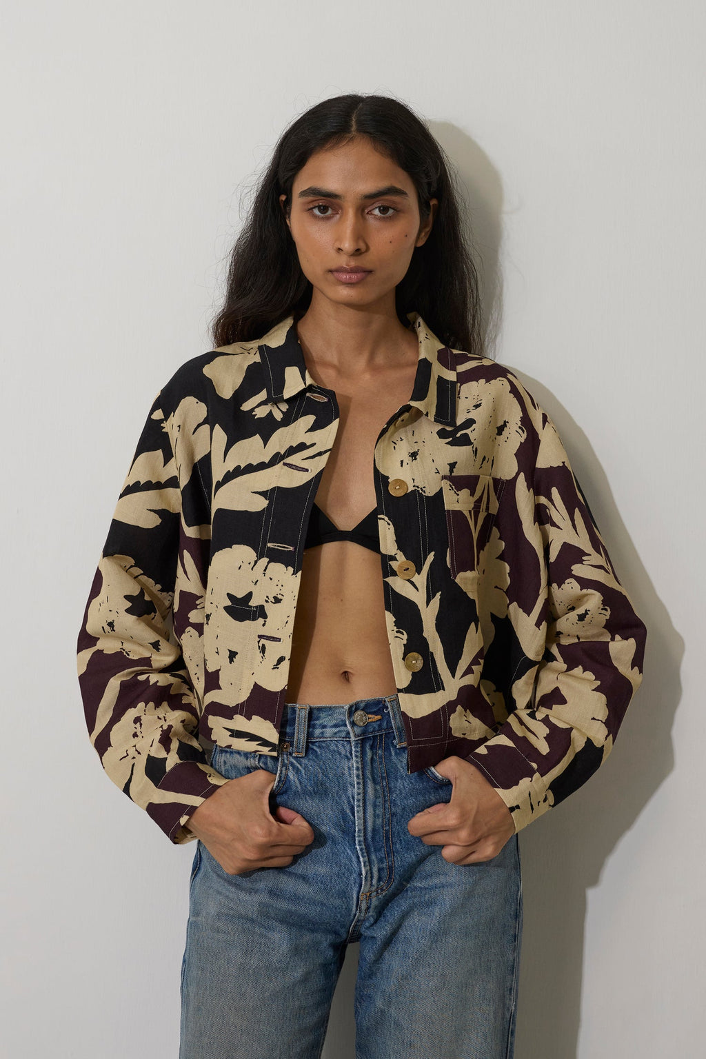 Marigold Crop Jacket - Charcoal