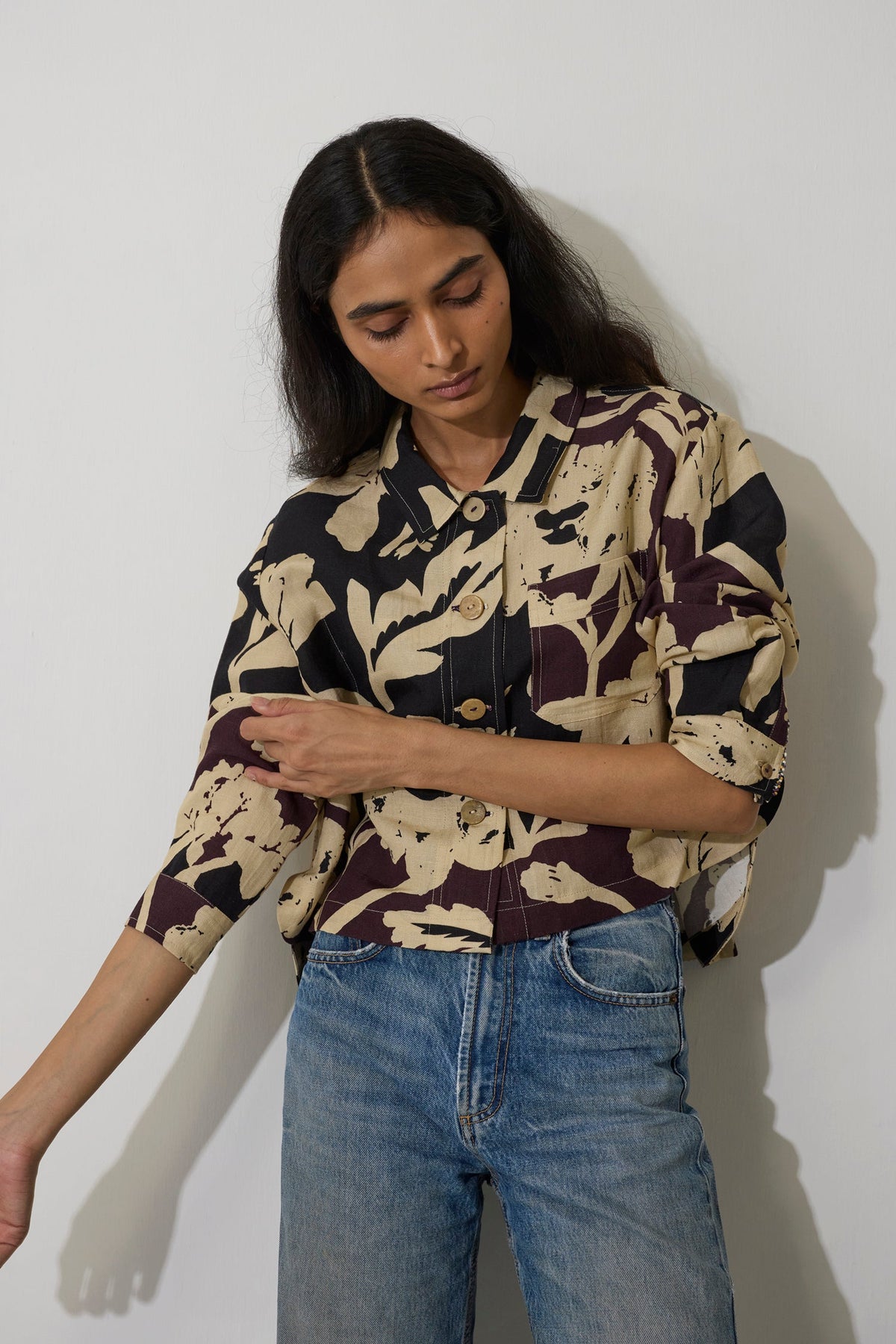 Marigold Crop Jacket - Charcoal
