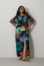 Poppies Smocked Tiered Maxi Dress - Night