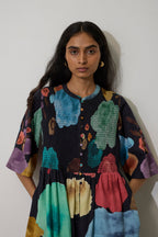Poppies Smocked Tiered Maxi Dress - Night