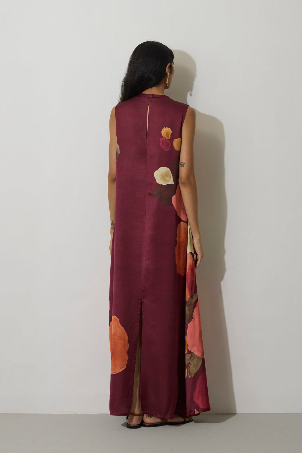 Poppies Draped Maxi Dress - Mulberry