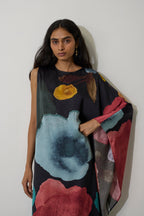 One-Shoulder Poppies Kaftan - Night
