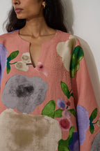 Poppies Mini Shift Dress - Peach