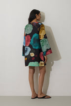 Poppies Mini Shift Dress - Night