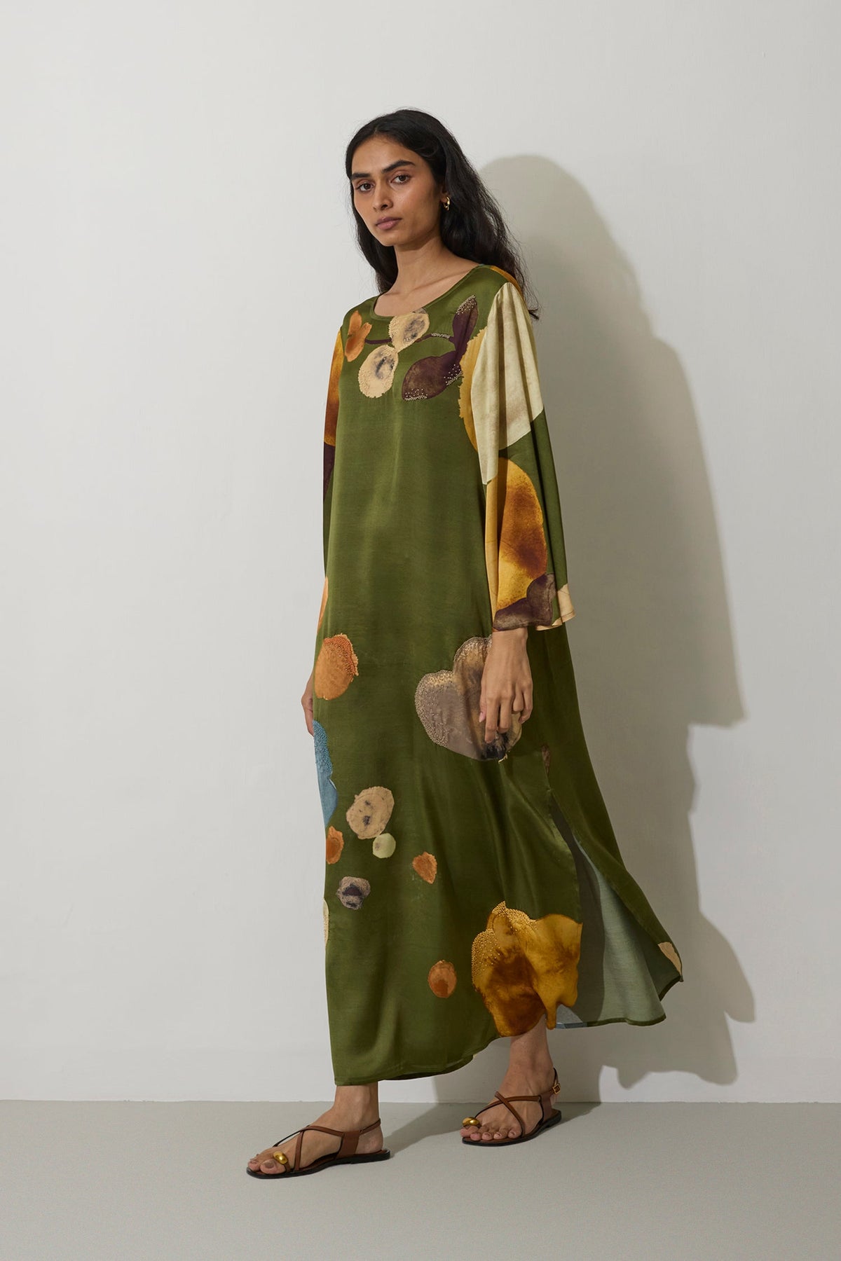 Poppies Kaftan Dress - Olive