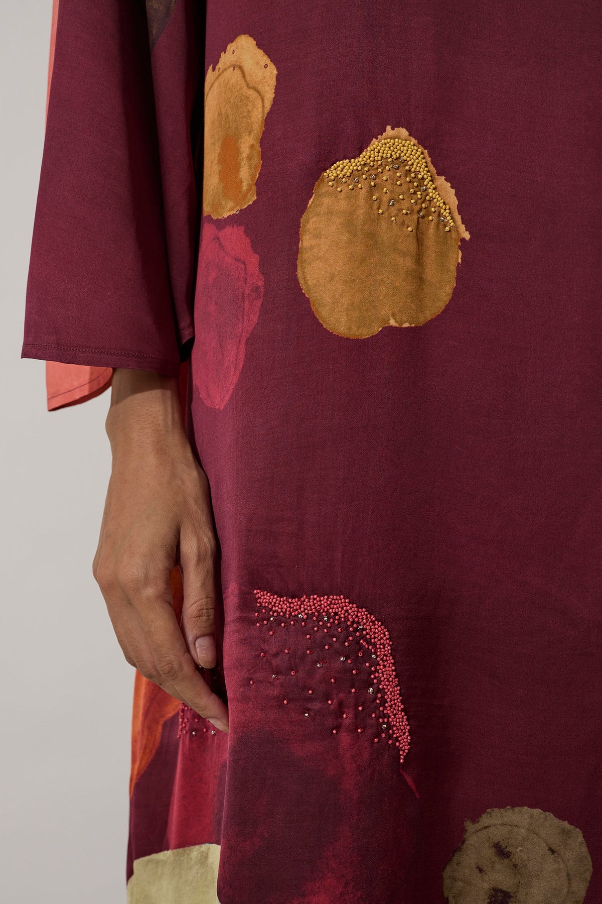 Poppies Kaftan Dress - Mulberry
