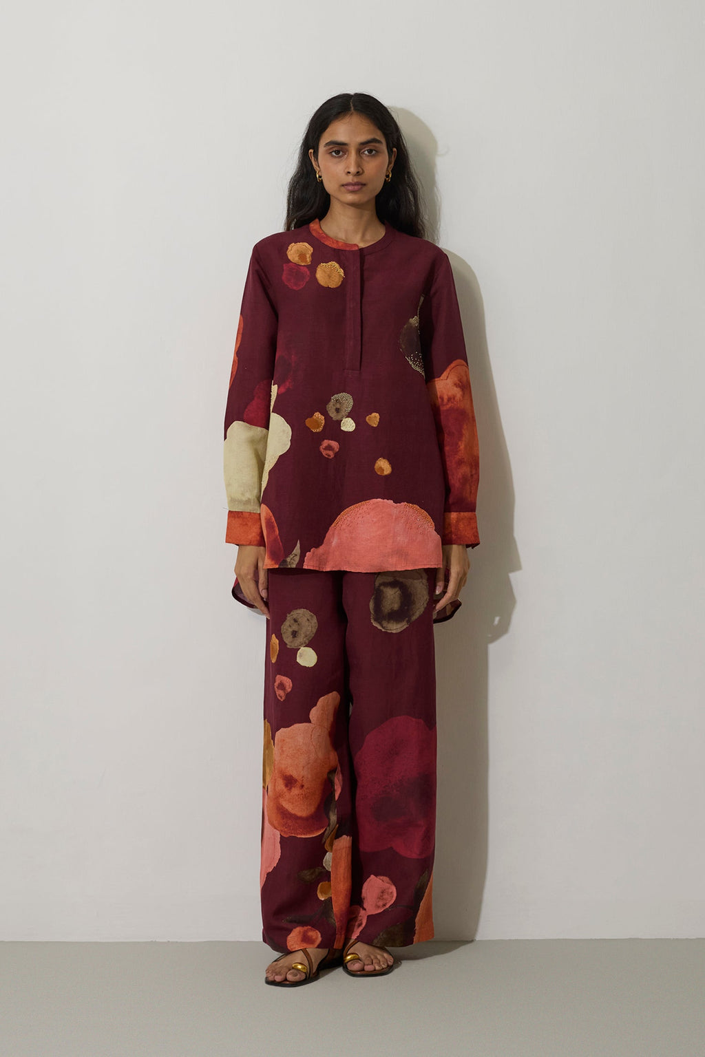 Poppies Relaxed Co-ord Set - Mulberry