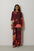Poppies Relaxed Co-ord Set - Mulberry