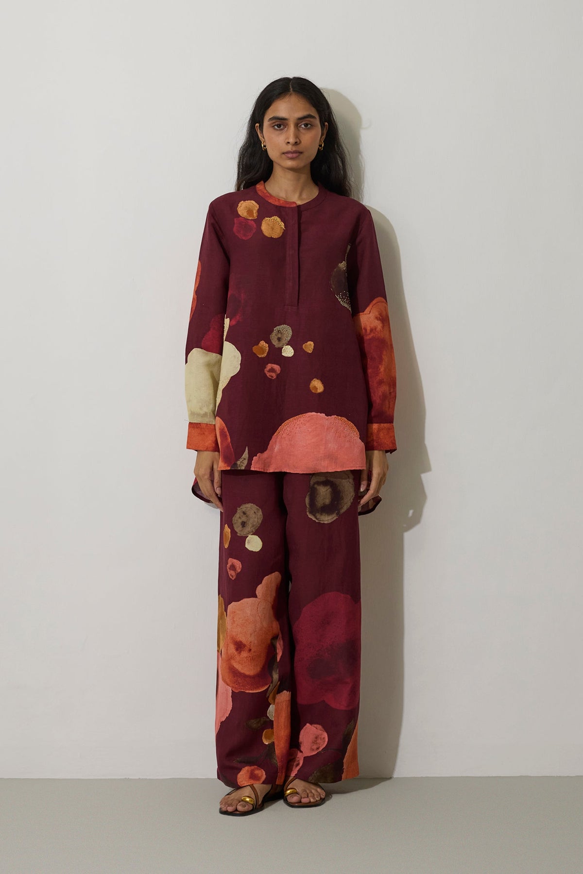 Poppies Relaxed Co-ord Set - Mulberry