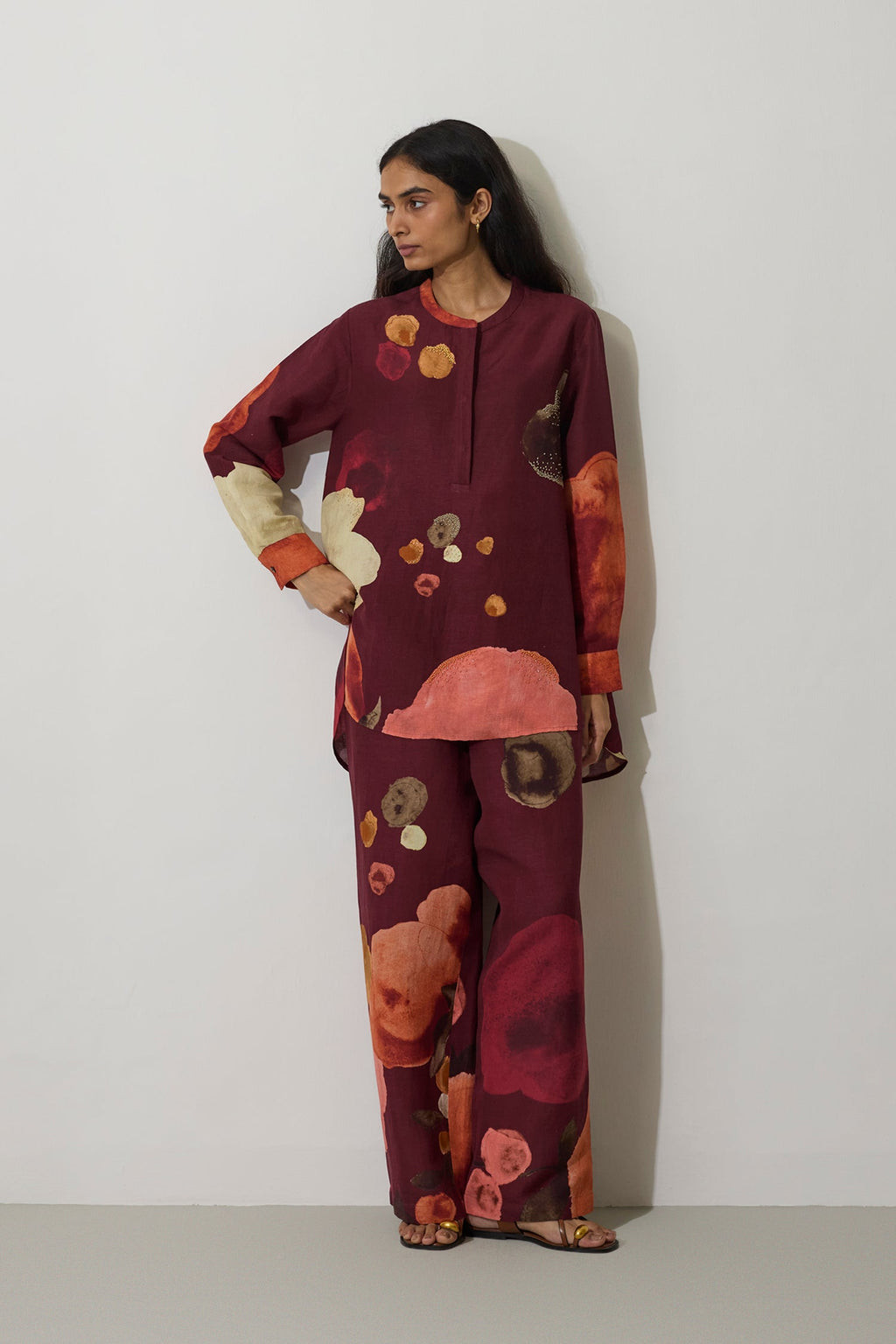 Poppies Relaxed Co-ord Set - Mulberry