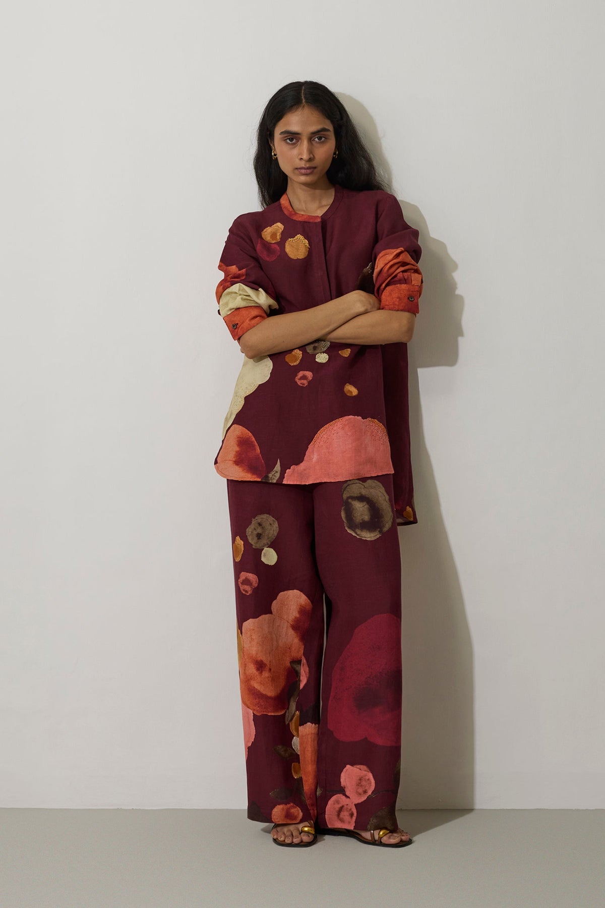 Poppies Relaxed Co-ord Set - Mulberry