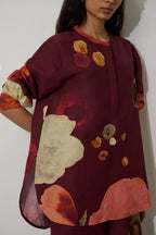 Poppies Relaxed Co-ord Set - Mulberry